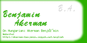 benjamin akerman business card